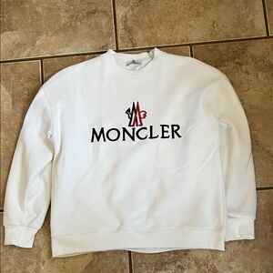 Moncler White Crewneck Sweatshirts white large